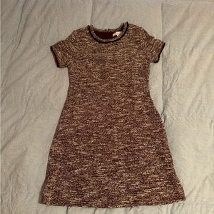 Loft maroon tweed dress NWT